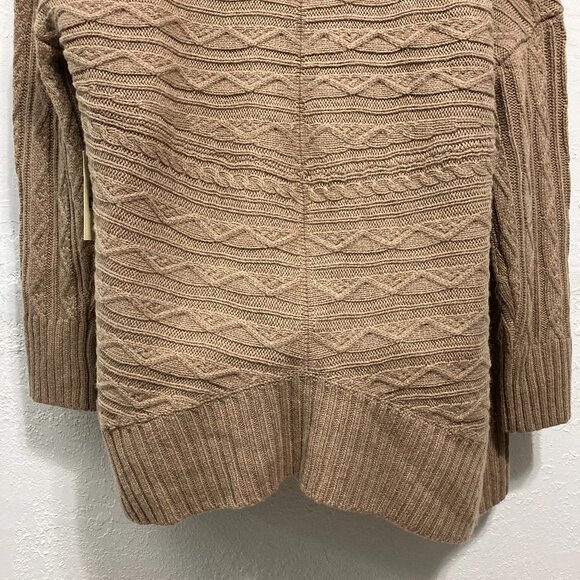 NWT MAX STUDIO Sweater Alpaca Wool Blend Duster Cardigan Cable Open Front M/M - Picture 3 of 9